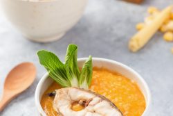 Cháo cá lăng rau củ