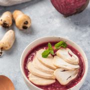 Cháo ức gà sốt nấm rơm