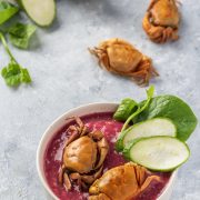 Cháo cua đồng rau củ